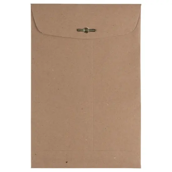 JAM Paper 6" x 9" Brown Kraft Paper Bag Premium Invitation Envelopes with Clasp Closure {4}