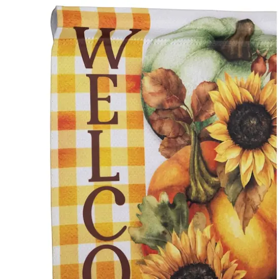 18" x 12.5" Pumpkins & Sunflowers Welcome Fall Harvest Outdoor Garden Flag {5}