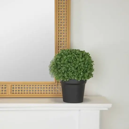 9.5" Artificial Boxwood Ball Topiary in Round Pot {3}