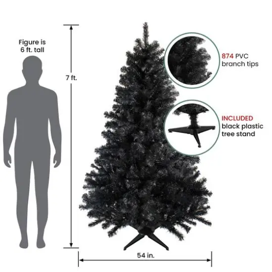 7ft. Unlit Black Colorado Spruce Artificial Christmas Tree {5}