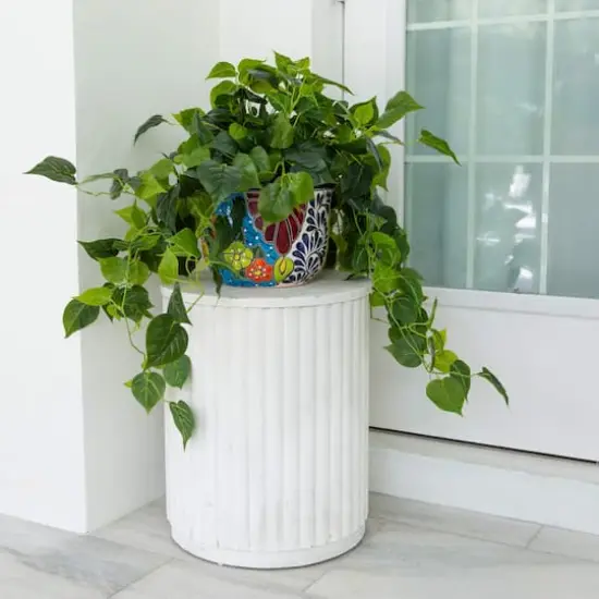 3.5ft. UV-Resistant Artificial Philodendron in Handmade Mexican Talavera Ceramic Planter {4}