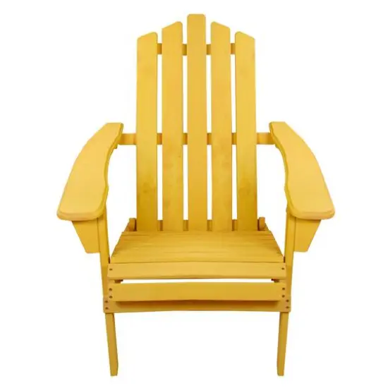 36" Classic Folding Wooden Adirondack Chair Yellow {7}