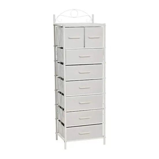 Household Essentials Victoria 54" 8-Drawer Narrow Dresser White {1}