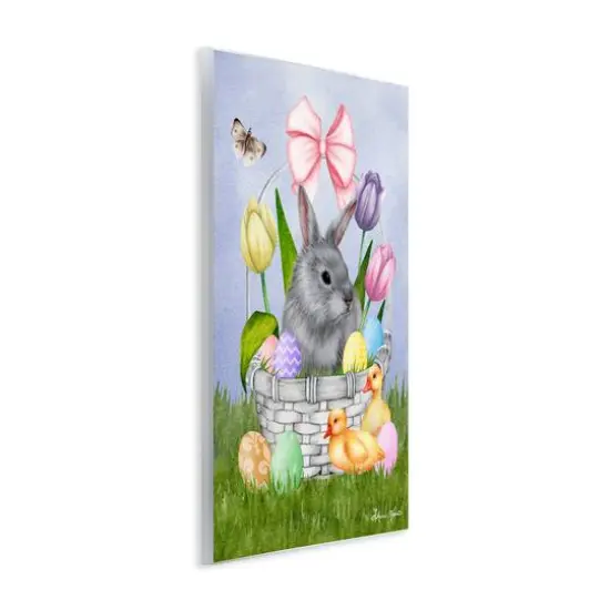 Stupell Industries Pastel Bunny Rabbit Basket Easter Egg Baby Chicks Wall Plaque Art {4}