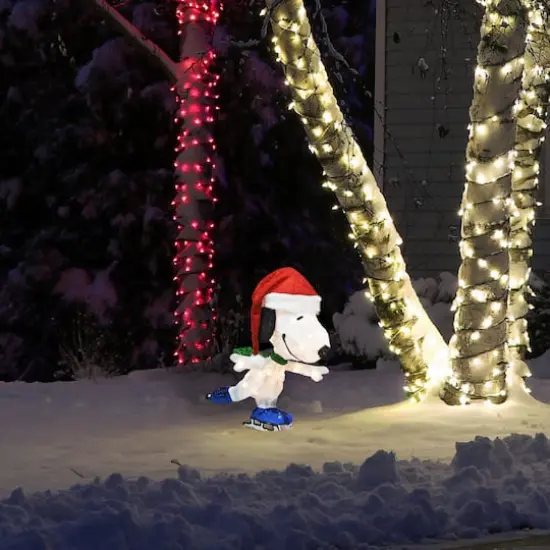 Peanuts&reg; 2ft. 3D Pre-Lit Skating Snoopy Yard D&eacute;cor {6}