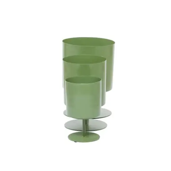 Green Modern Metal Planter Set {4}