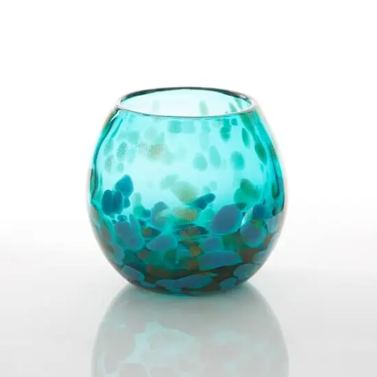4" Aqua Bowl Vase {4}