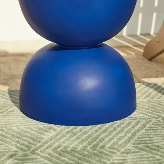 Glitzhome&reg; 18" Multi-Functional Terrazzo Garden Stool Cobalt Blue {8}