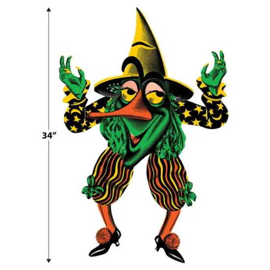 Beistle Vintage Halloween Jointed Witch Goblin Decorations {6}