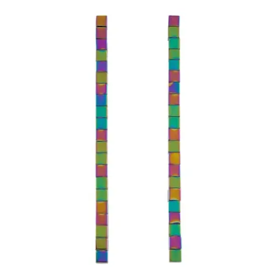 Rainbow Reconstituted Hematite Cube Beads by Bead Landing&trade; {4}