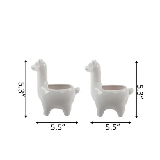 Flora Bunda 5" White Empty Ceramic Llama Set {3}