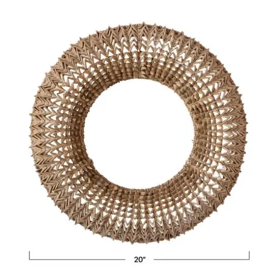 Hello Honey&reg; 20" Natural Hand-Woven Buri Palm Wreath {5}