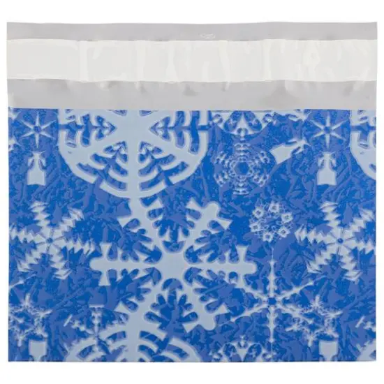 JAM Paper 5" x 6.125" Blue with White Snowflakes Premium Foil Envelopes {1}