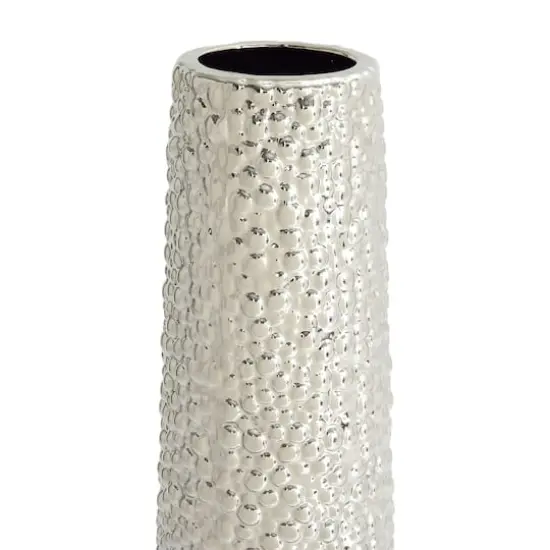 Silver Ceramic Glam Vase, 40" x 8" x 8" {3}