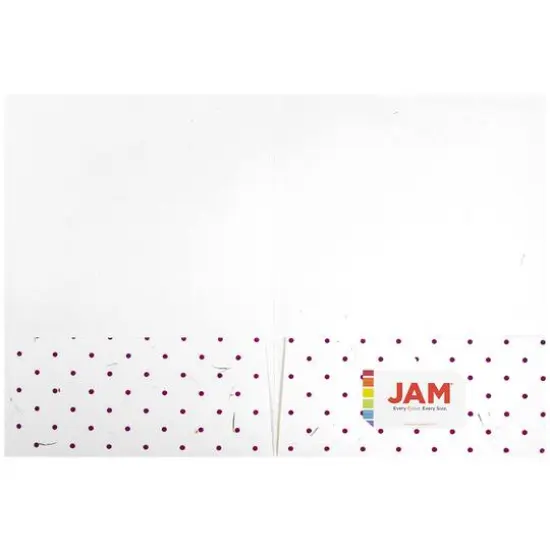 JAM Paper White & Burgundy Dots Handmade Recycled Folders, 6ct. {4}