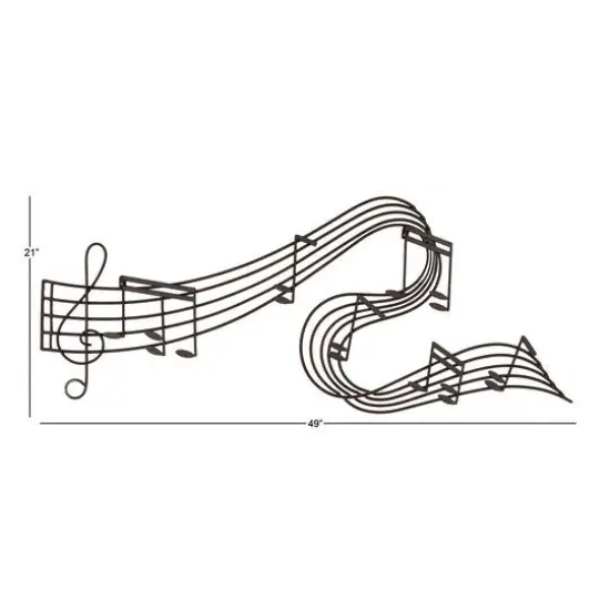 Black Music Notes Iron Traditional Wall Decor {8}
