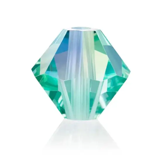 John Bead PRECIOSA 4mm Czech Crystal Bicone Beads, 40ct. Caribbean Sea AB {1}