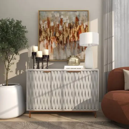 7" Gold Aluminum Brushed Vase with Hammered Top {13}