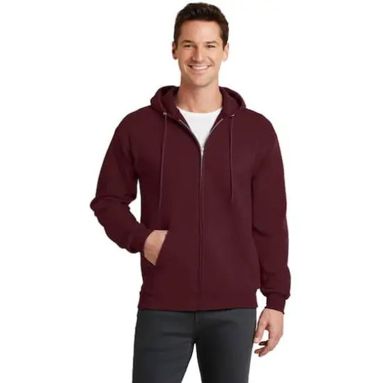 Port & Company&reg; Core Fleece Full-Zip Hooded Sweatshirt Maroon {4}