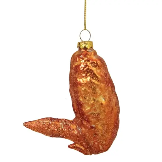 4.5" Glitter Glass Buffalo Chicken Wing Ornament {4}