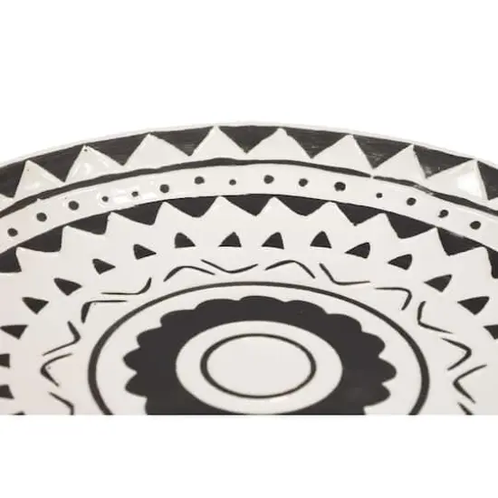 Set of 2 Black Ceramic Eclectic Abstract Wall Decor, 15", 14" {4}