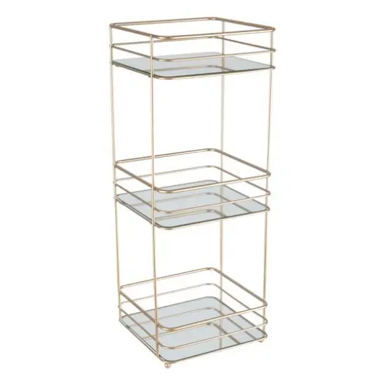 Elle D&eacute;cor Satin Gold 3 Tiered Spa Tower {1}