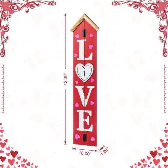Glitzhome&reg; 42" Valentine's Wooden "LOVE" House-shaped Porch D&eacute;cor {8}