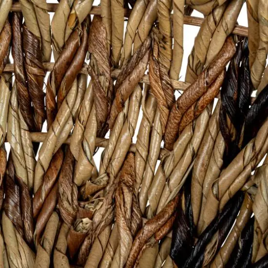 Hello Honey&reg; 12.5" Brown Woven Buri & Banana Fiber Basket Organizer {10}