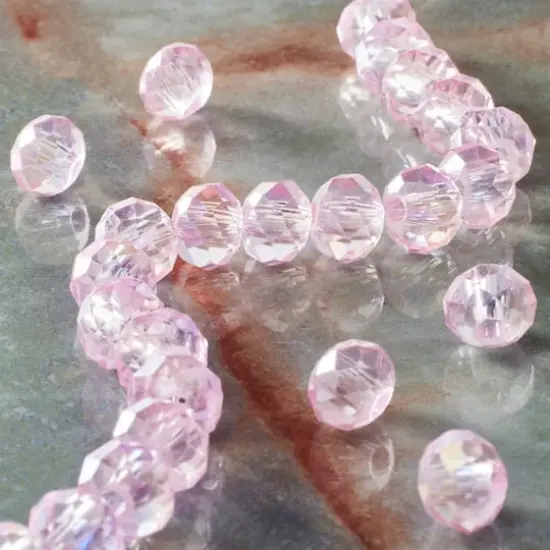 Pink Faceted Large Hole Glass Rondelle Beads by Bead Landing&trade; {3}