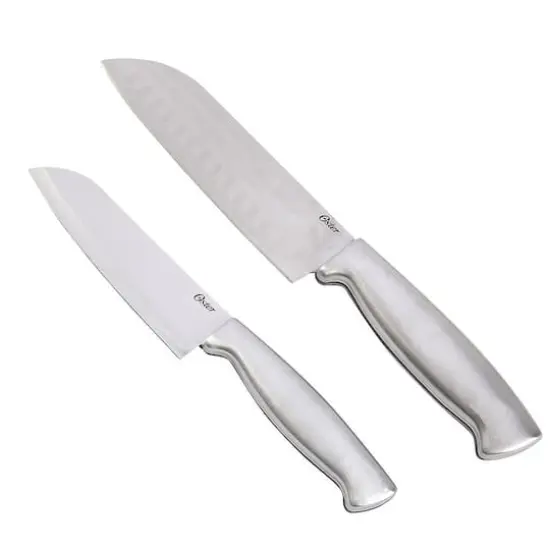Oster Baldwyn 2 Piece Stainles Steel Santoku Knife Set {1}