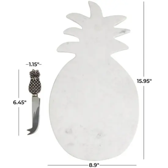 White Marble Cutting Board & Cheese Knife Set {7}
