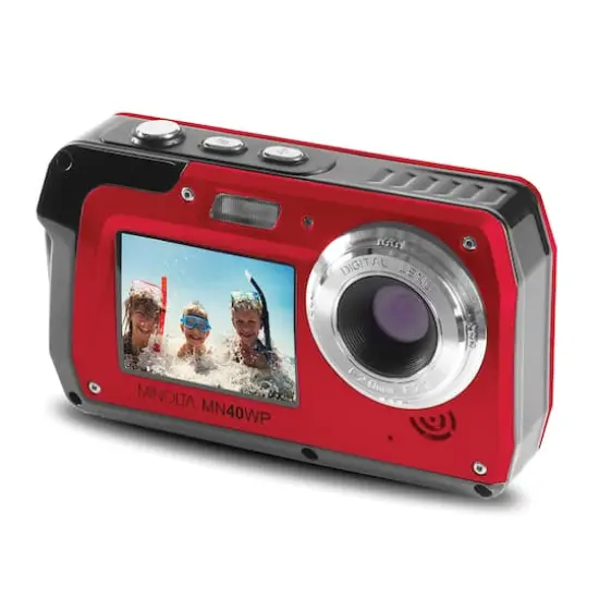 Minolta 48.0 Megapixel Waterproof Digital Camera Red {5}