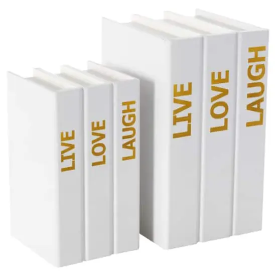 Live, Laugh, Love Canvas Storage Book Box Set White {5}