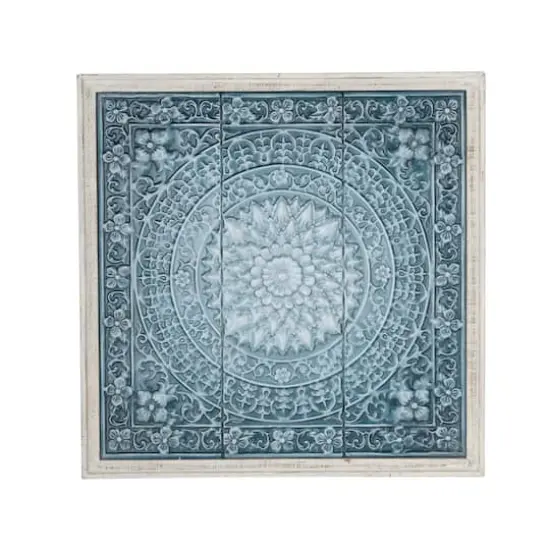 34" Turquoise Iron Farmhouse Floral Wall D&eacute;cor {1}