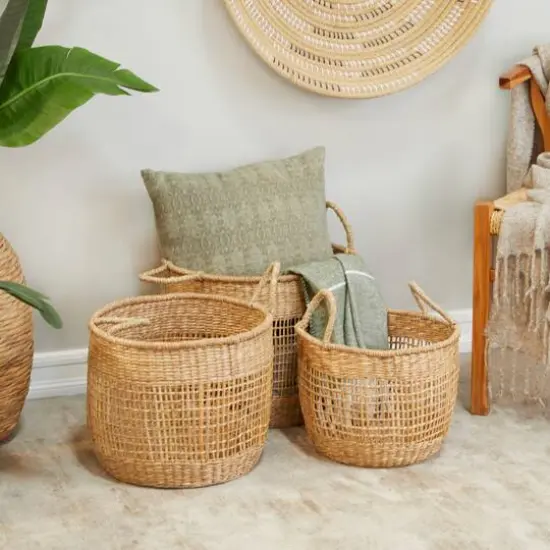 Brown Seagrass Bohemian Storage Baskets, 3ct. {7}