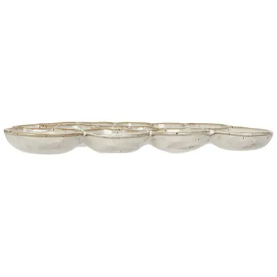 Hello Honey&reg; White Speckled 13-Section Stoneware Dish {8}