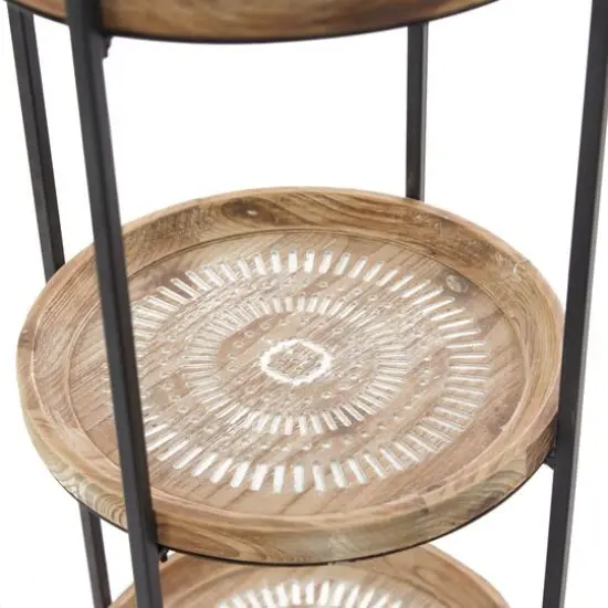 Brown Wood Traditional Shelving Unit 43" x 15" x 15" {5}