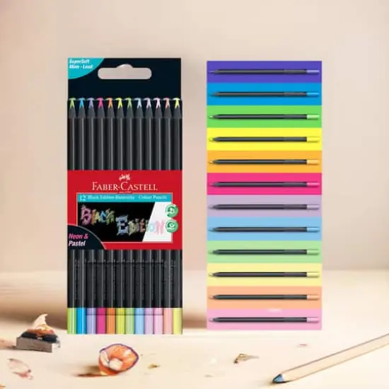 Faber-Castell&reg; Black Edition Neon & Pastel Colored Pencils {4}
