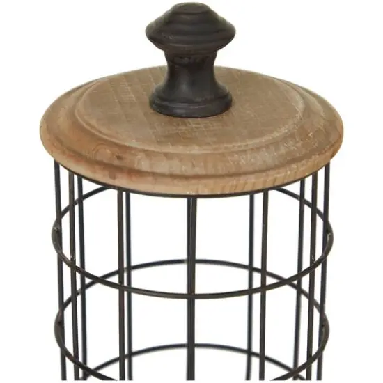 Black Metal Caged Style Kitchen Decorative Jars Set {4}