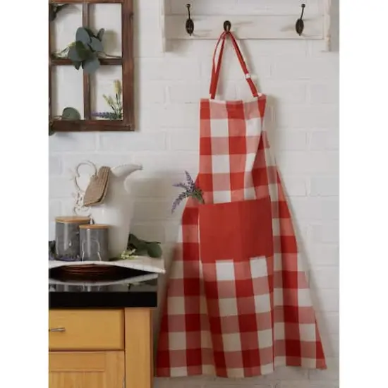 DII&reg; Buffalo Check Chef Apron Red {4}