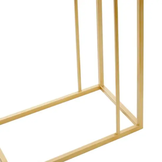25" Gold Metal Contemporary Accent Table {6}