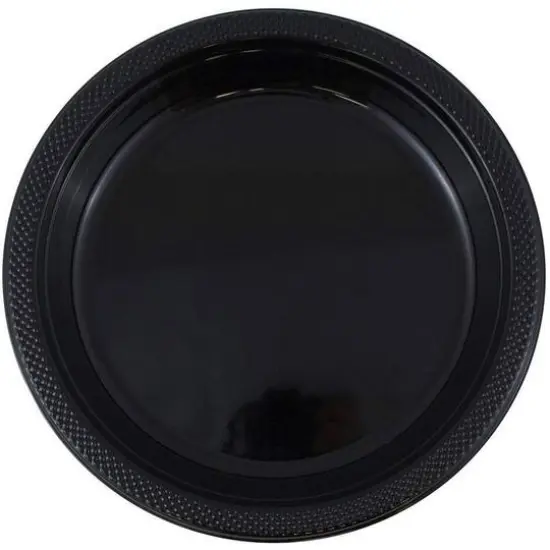 JAM Paper 10.25" Plastic Party Plates, 20ct. Black {1}