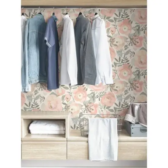 NuWallpaper Rose Peachy Keen Peel & Stick Wallpaper {6}