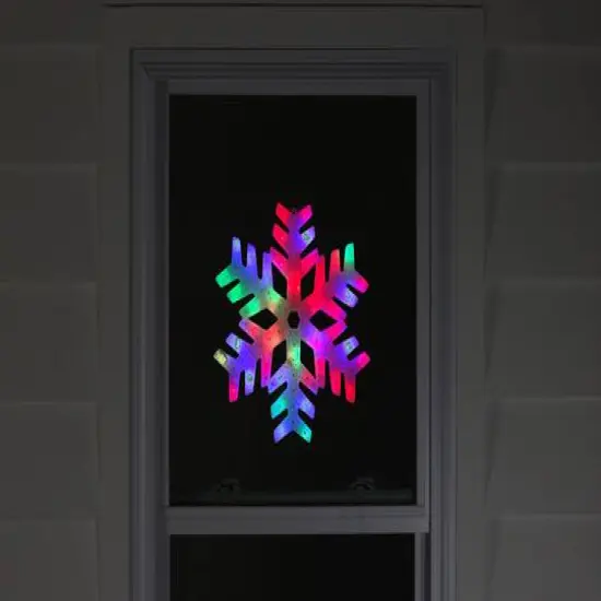 15" LED Color Changing Christmas Snowflake Window Silhouette {3}