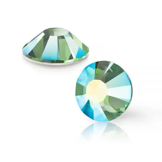 Preciosa MAXIMA SS16 Aurora Borealis Flatback Czech Crystals, 144ct. Peridot AB {4}