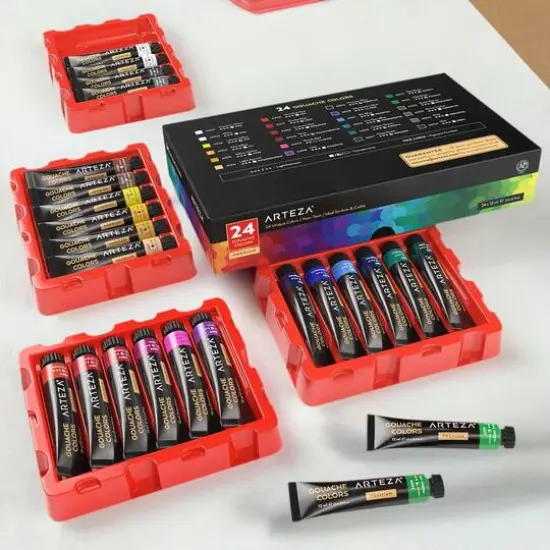 Arteza&reg; 24 Color Gouache Paint Set {7}