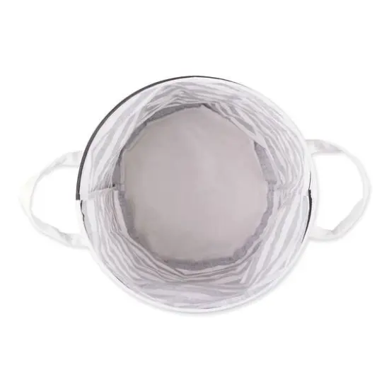 DII® Round Stripes PE-Coated Cotton Polyester Laundry Hamper Black {7}