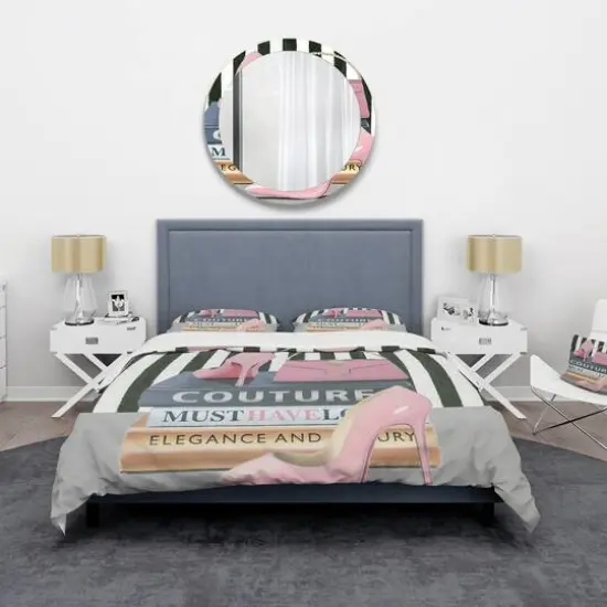 Designart 'Glam fashion High Heels VII' Glam Bedding Set - Duvet Cover & Shams {4}