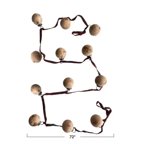 Hello Honey® 6ft. Berry Frosted Glass Ball Ornament & Burgundy Ribbon Garland {3}