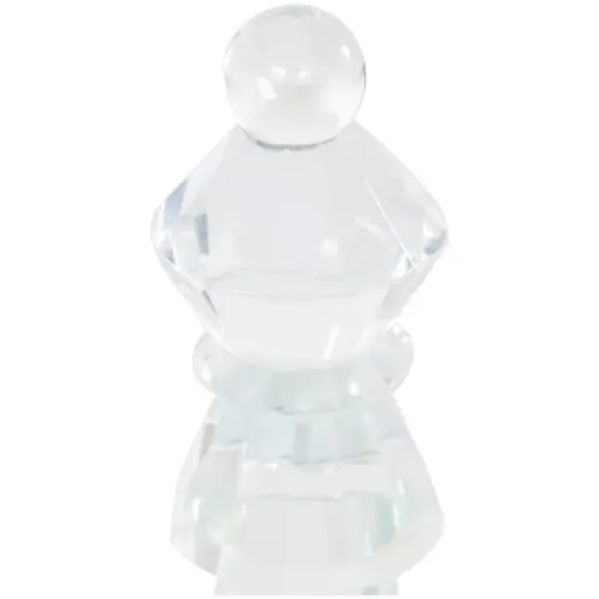 9.5" Clear Chess Oversized Bookends with Cut Crystal Designs Set {9}